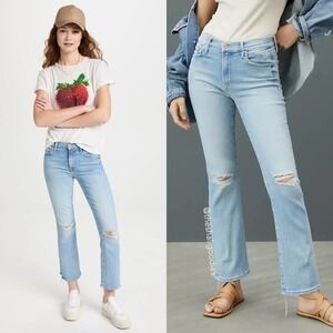 Mother Jeans size 26 Outsider Ankle Chew Crop‎ Flare Poisoned Petals Floral Y2K